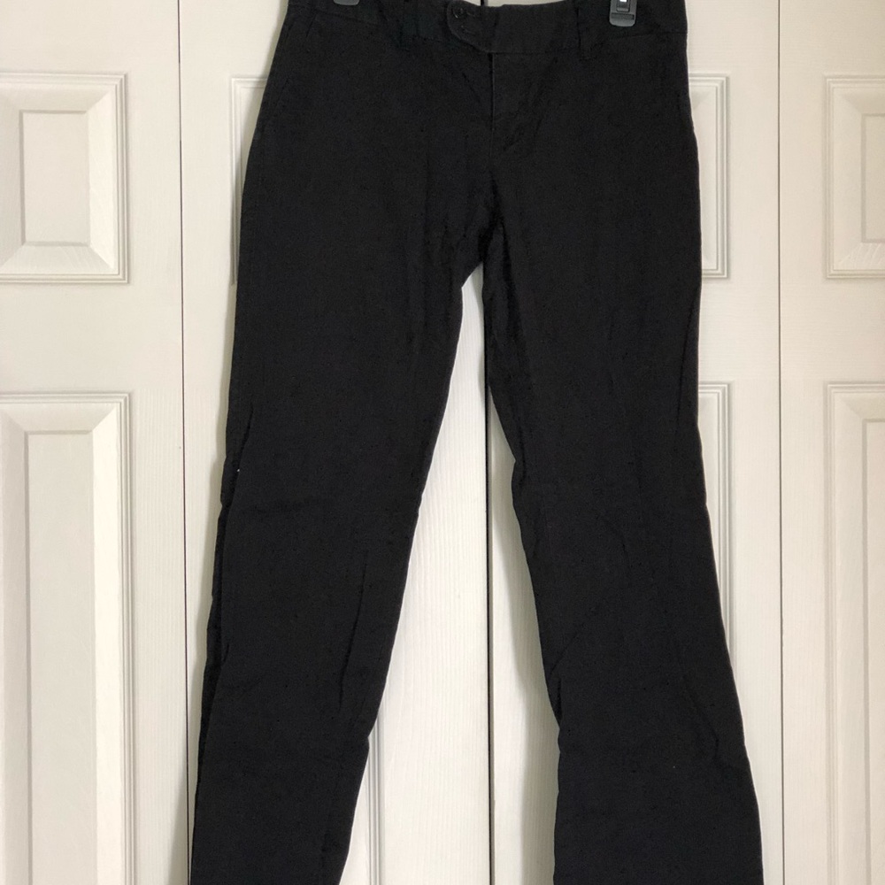 Black Pinstriped Bootcut Pants